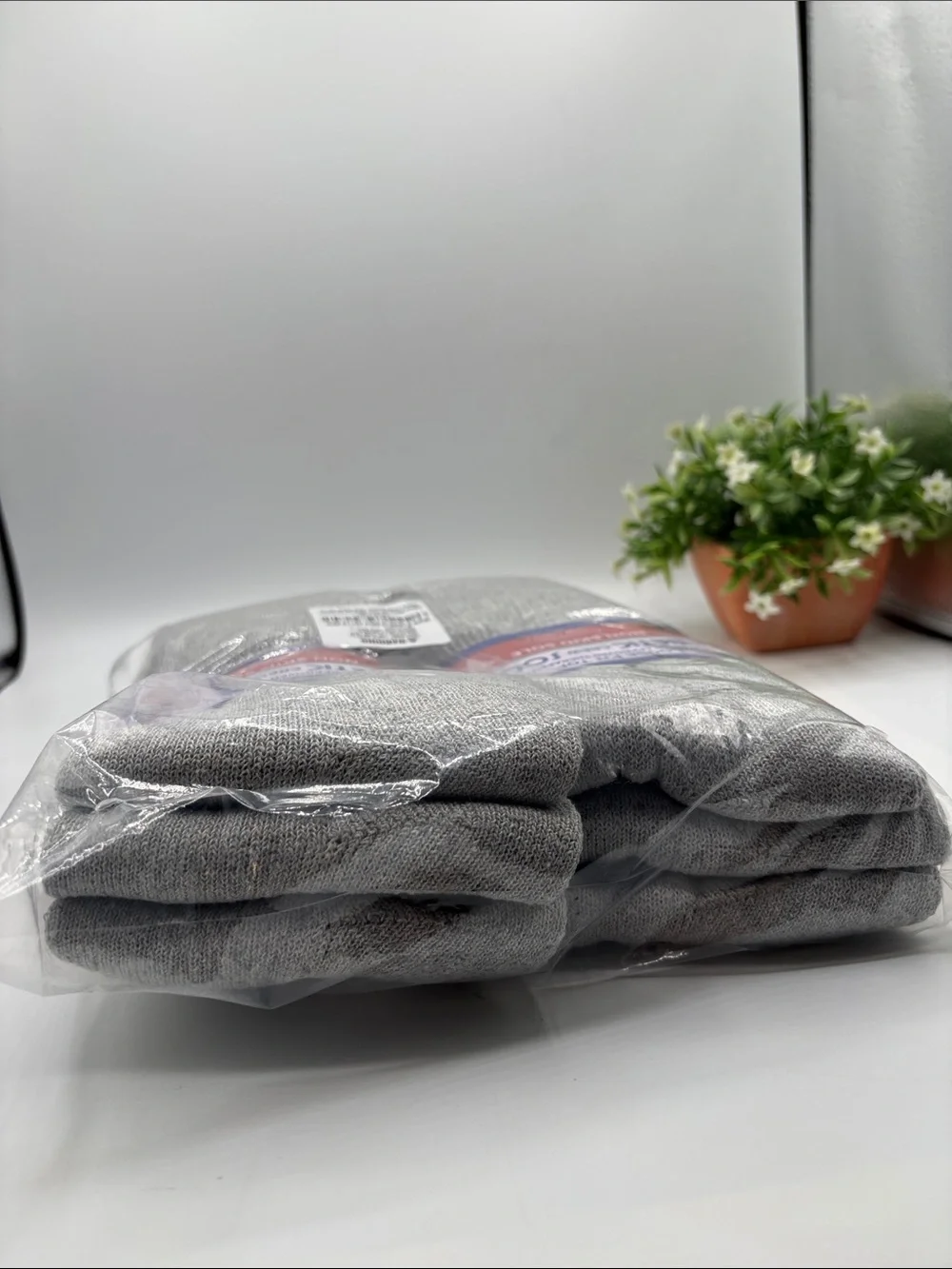 Diabetic Crew Socks - Loose Fit Top, Gray (6 Pack)